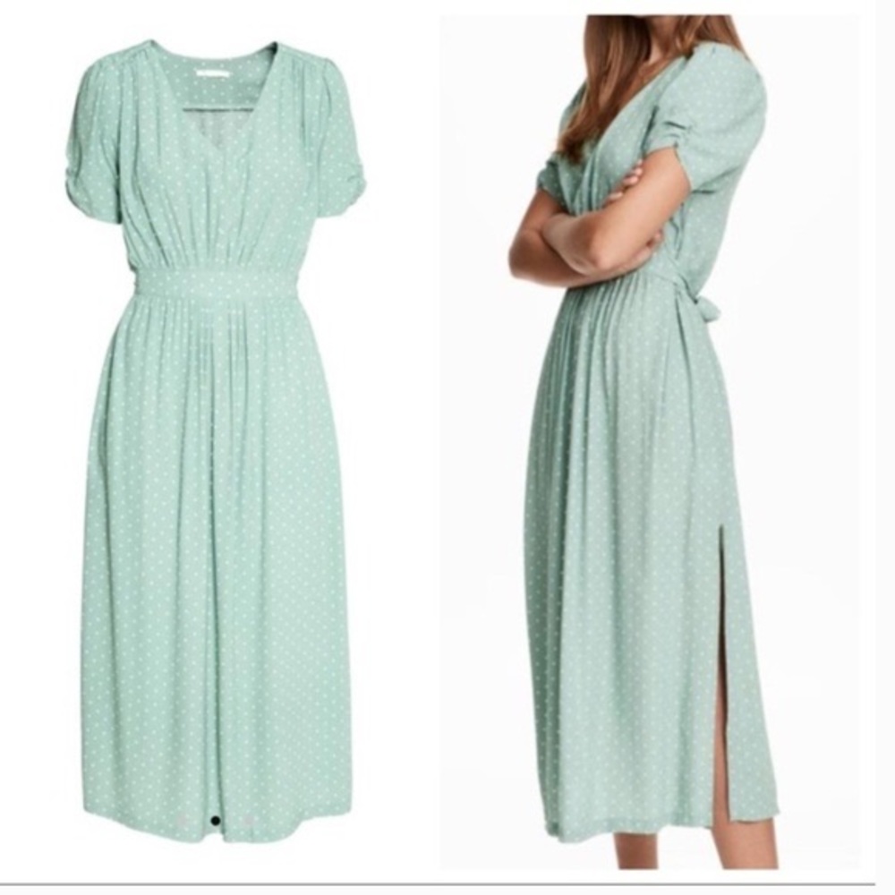 New H&M mint green polka dot dress, sold out!